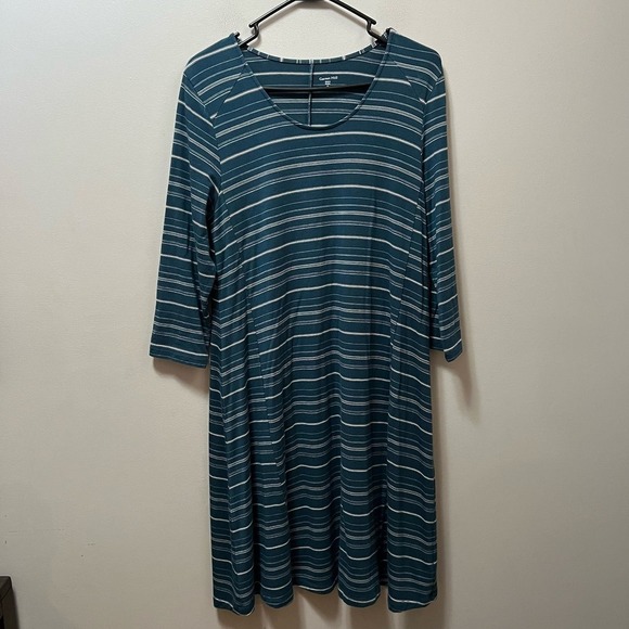 Garnet Hill Striped Long Sleeve Dress size‎ Medium - Picture 1 of 4